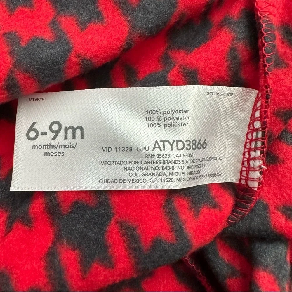 Carter's Red and Black Houndstooth Sleep Sack Size 6-9 Months